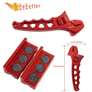 Red Aluminum Adjustable Spanner Wrench + Vise Jaw Inserts for Hose End Fitting - Picture 1 of 8