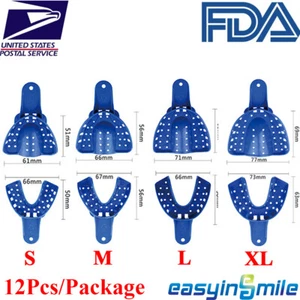 Easyinsmile Perforated Plastic Impression Trays One Quarter 12Pc/Pack Dental Use - Picture 1 of 23