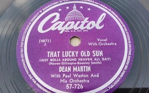 Dean Martin 78rpm Single 10-inch Capitol Records #57-726 That Lucky Old Sun - Picture 1 of 4