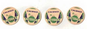 GEDREHTE -BUTTERMILCH-MILCHKAPPEN.-.EINE 1/2 ZOLL-VINTAGE-INSGESAMT 4 KAPPEN - Bild 1 von 2