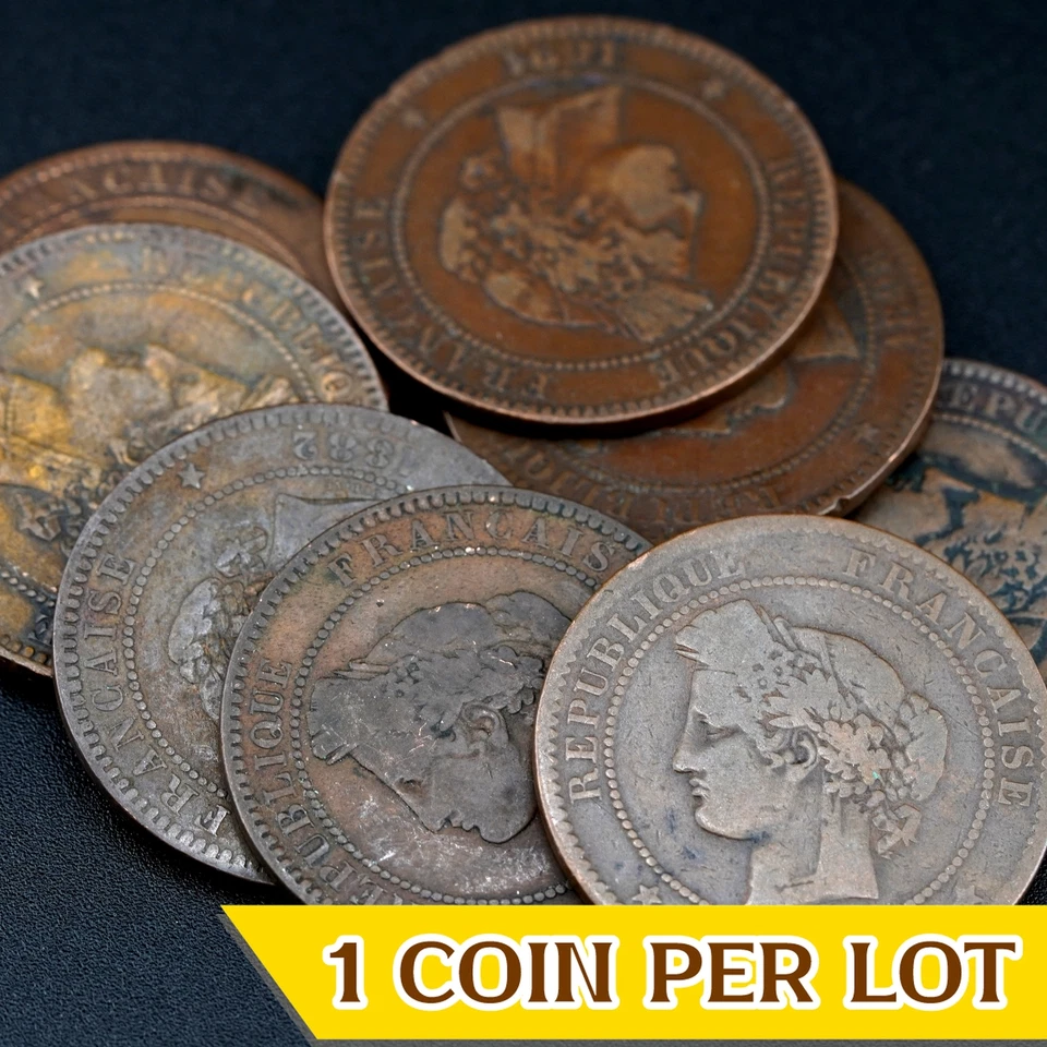 1870-1898 French 10 Centimes Coin (km815.1) - Medium Grade, Coin from France! - Image 1 of 1