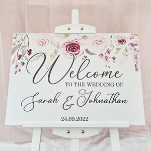 A2 Wedding Welcome Sign Board - W04 - Birthday Sign - Personalised - Picture 1 of 4