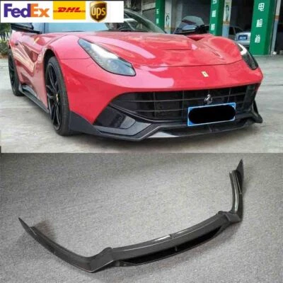 Divisor de lábios dianteiro de fibra de carbono real para Ferrari F12 Berlinetta  - Imagem 1 de 4