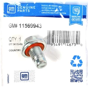 11569943 OE Engine Oil Drain Plug 2001-2016 GM 6.6L Duramax LB7 LLY LBZ LMM LML - Picture 1 of 11