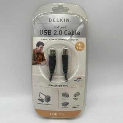 Belkin Hi-Speed 6ft USB 2.0 Cable F3U133v06 - Image 1 of 4