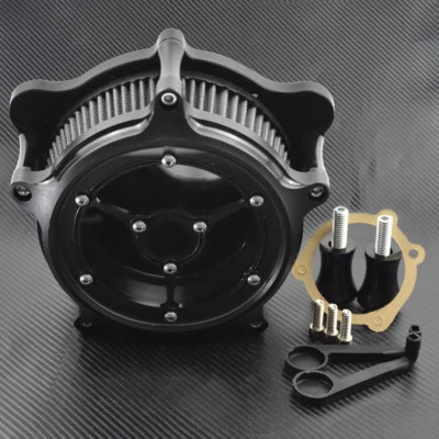 Black Air Cleaner Gray Air Filter System Fit For Harley Dyna 00-17 Softail 00-15 - Image 1 of 4