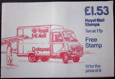 1985 ~ DATAPOST SERVICE DESIGN 10 X 17p ~ STAMP BOOKLET. 'FT4' #02808 - Image 1 of 4