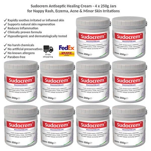 Sudocrem Antiseptic Healing Cream - Treats Signs of Nappy Rash 250g - Pack of 10 - Picture 1 of 8