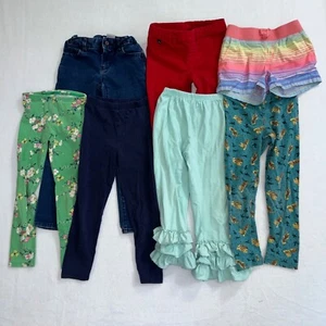 Lot of 7 Girls Size 6 Leggings Jeans Shorts Various Brands & Styles - Picture 1 of 8