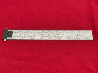 Starrett DH604R-6 Spring-Tempered Steel Rule with Inch Graduations, Double Hook - Image 1 of 4