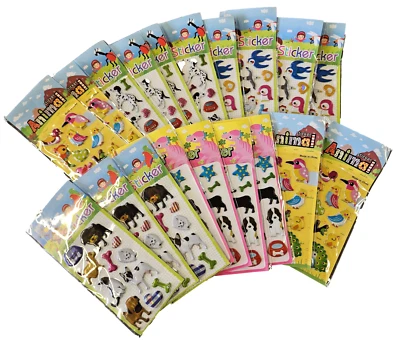 FAT-CATZ-COPY-CATZ 20x Small Kids Childrens 3D Puffy Reuseable Stickers Cats Dogs & Birds