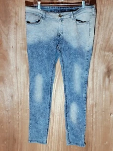 city streets jeans womens size 15 skinny stretch mid rise acid wash denim blue - Picture 1 of 10