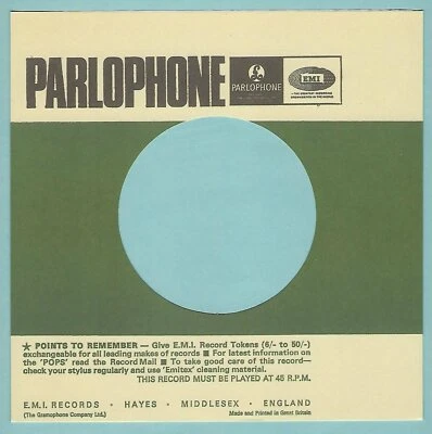 PARLOPHONE (green/black/cream) REPRODUCTION RECORD COMPANY SLEEVES (pack of 10)