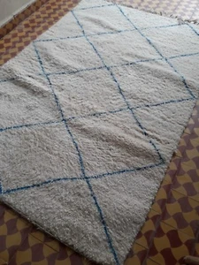Marokkanischer Teppich Beni-ourain/Handgemacht Berberteppiche Wollteppich 7 Fuß 8 Zoll x 5 Fuß 3 Zoll Fuß - Bild 1 von 7