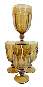 4 VTG Gibraltar Duratuff Goblet Water Iced Tea Glasses Smoked Brown Mocha 7” - Picture 1 of 9