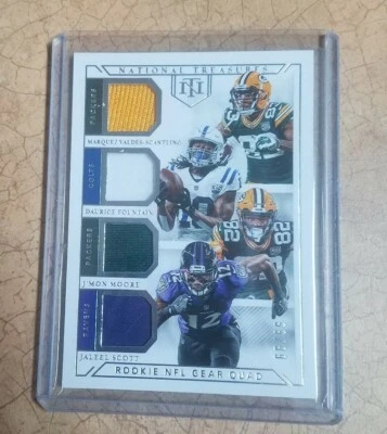 2018 Panini National Treasures Rookie Gear Quad Scantling Fountain Moore... - Image 1 of 3