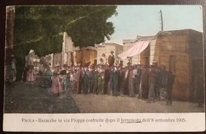 1909 Paola (Cosenza) - baracche in via Poppi - annullo anìmbulante ferroviario - Picture 1 of 2