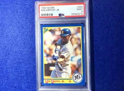 1990 Puntuación Ken Griffey Jr. #560 Seattle Mariners Hof segundo año The Kid PSA 9 como nuevo Foto 1 de 3
