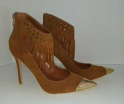 Red Kiss Fringepower Stilettos Ankle Fringe Pointy Toe Heels - Image 1 of 4