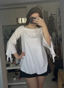 Weiße Bluse mit Weiten Ärmeln, Elegant - Bild 1 von 4