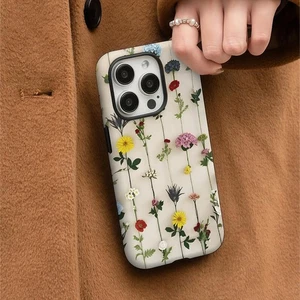 For iPhone 16 Pro Max 15 14 13 12 11 Phone Cover Rattan Flower Case Double Layer - Picture 1 of 11