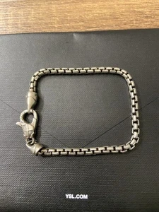 2 SET Clocks Colours 925 Sterling Silver Box Chain Black Leather Bracelets Sze 8 - Picture 1 of 19