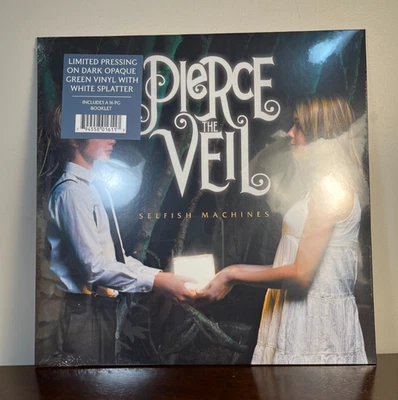 Pierce The Veil Selfish Machines Dark Opaque Green with White Splatter Vinyl New - Image 1 of 4