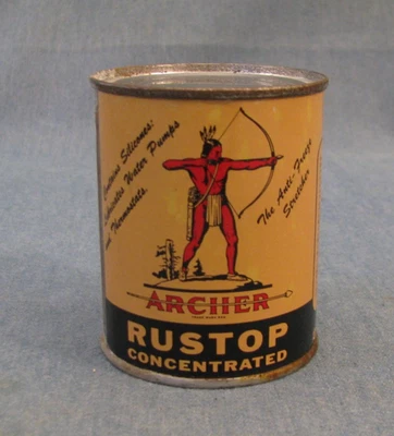 Archer Rustop vintage 8 oz. lata vacía y sellada Foto 1 de 4