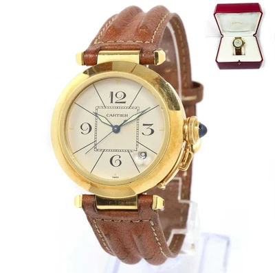 Cartier Pasha 820901 38MM esfera plateada caja de oro amarillo de 18 quilates Foto 1 de 4