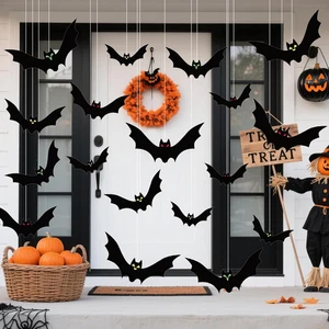 Halloween Fledermäuse Hängedekoration 3D Fledermausflieger Augenaufkleber 18st - Bild 1 von 7