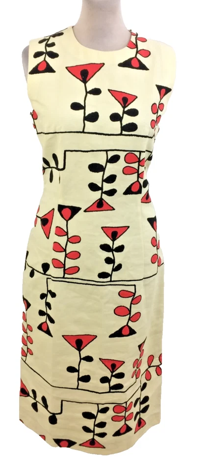 Marni Women's Dress Size M (Italian 42) Ecru Floral Sleeveless Midi New F1 - Image 1 of 4