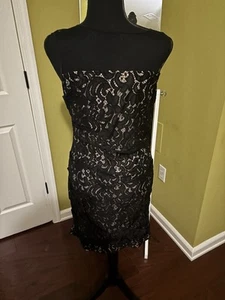 🌻Adrianna Papell Gray Illusion Lace Special Occasion Sheath Dress Size 8. - Picture 1 of 6
