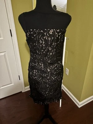 🌻Adrianna Papell Gray Illusion Lace Special Occasion Sheath Dress Size 8. - Image 1 of 4