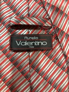 “Aurelio Valentino" Tie Red Stripes Classic Men's Italian Necktie Pre-owned - Picture 1 of 4