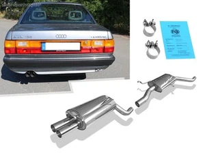 FOX Edelstahl Sportauspuffanlage ab Kat Audi 100 Typ C3 quattro 2x63mm rund - Picture 1 of 12