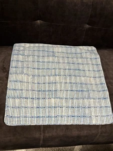 Pottery Barn/Villa Classic Home Textured Stripe Pillow Cover Blue Ivory - Picture 1 of 8