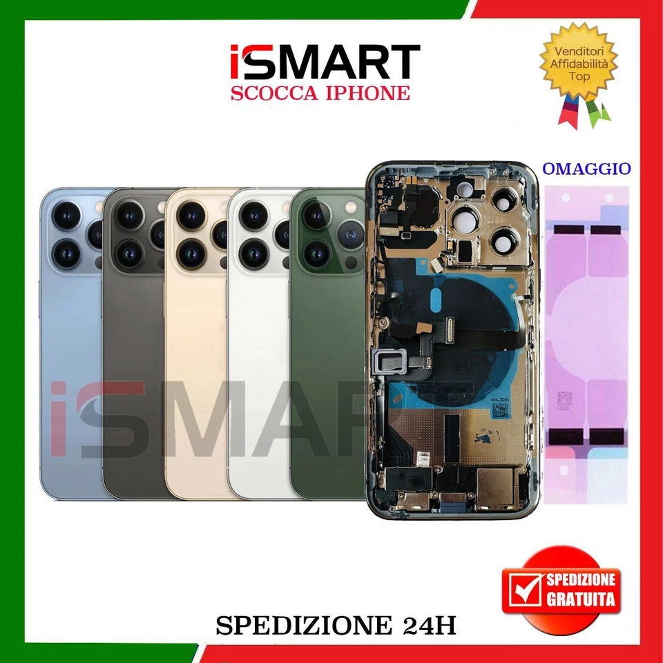 SCOCCA POSTERIORE COMPLETA PER IPHONE 13 PRO MAX TELAIO+VETRO+FLEX BACK COVER - Image 1 of 1