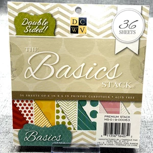 DCWV The Basics Stack Cardstock Paper Pad 6x6 Design Assortment Scrapbooking - Picture 1 of 3