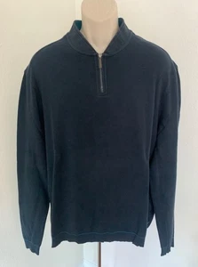 TED BAKER Hombres Cuarto Cremallera Cuello Manga Larga Azul Marino Top Camisa Suéter Talla 7 3XL - Imagen 1 de 24