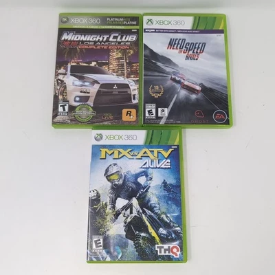 Xbox 360 Lot: Midnight Club Los Angeles, MX vs ATV Alive, Need for Speed Rivals - Image 1 of 4