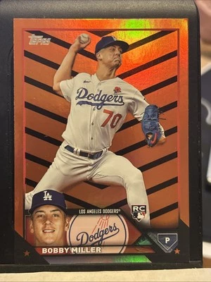 2023 Topps Update Bobby Miller RC Rookie Orange & Black Foil #US188 - Image 1 of 2