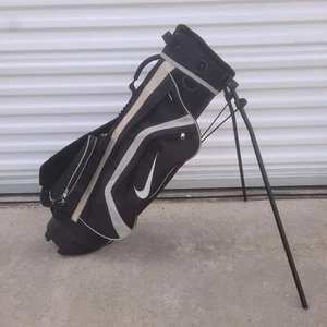 Nike Golf Junior Youth Stand Carry Golf Bag 4-Way Divider Black Silver - Picture 1 of 14