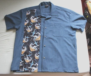 Camisa de Bowling XL Para Hombres Steady Rockabilly Años 50 Hot Rod EE. UU. Retro De Colección - Imagen 1 de 4