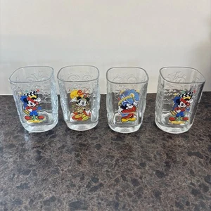 Mickey Mouse Walt Disney World Celebration 2000 Glass Cups Vintage  Set Of 4 - Picture 1 of 5