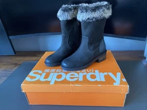 Superdry Tempter Biker Boots Schwarz UK Größe 3 - Bild 1 von 14