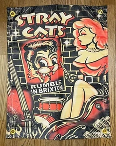 Stray Cats Banner Band Rock Rocaberry Hotrod Harley American gebraucht 24x18 Zoll 44r - Bild 1 von 2