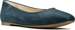 Clarks Ladies Navy Blue Flats Chia Violet Ballet Flats Navy Interest Casual - Picture 1 of 4