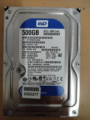 Hard Disk Western Digital 500GB SATA 3.5" WD5000AAKX usato, in ottime condizioni - Immagine 1 di 3