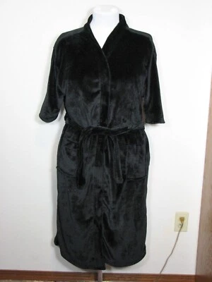 Bata Ed Hardy negra de felpa polar manga corta (talla única) Foto 1 de 4