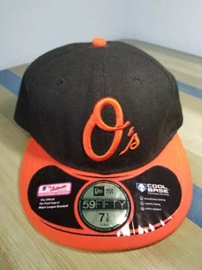 New Era Baltimore Orioles ALT 59Fifty Fitted Hat (Black/Orange) MLB Cap SZ 7-1/8 - Picture 1 of 5